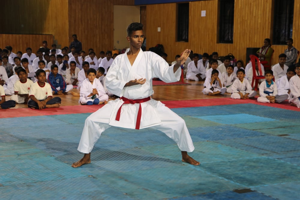 person wearing belt karate