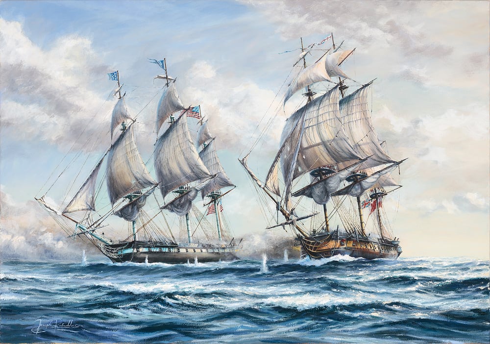 HMS JAVA v. USS CONSTITUTION - E. Coast Brazil, 29 December 1812 by Joseph Reindler