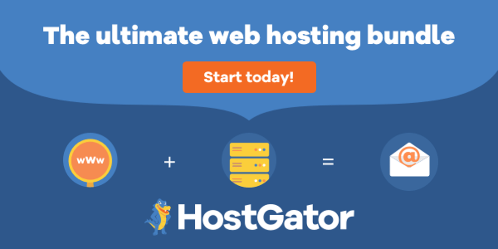 The ultimate web hosting bundle. Create and host your web site with Host Gator.