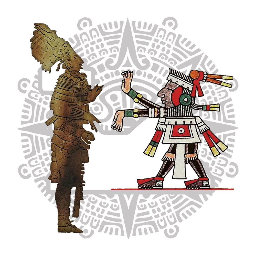 Gesto del Maíz, relieve maya, lámina del Códice Laúd.