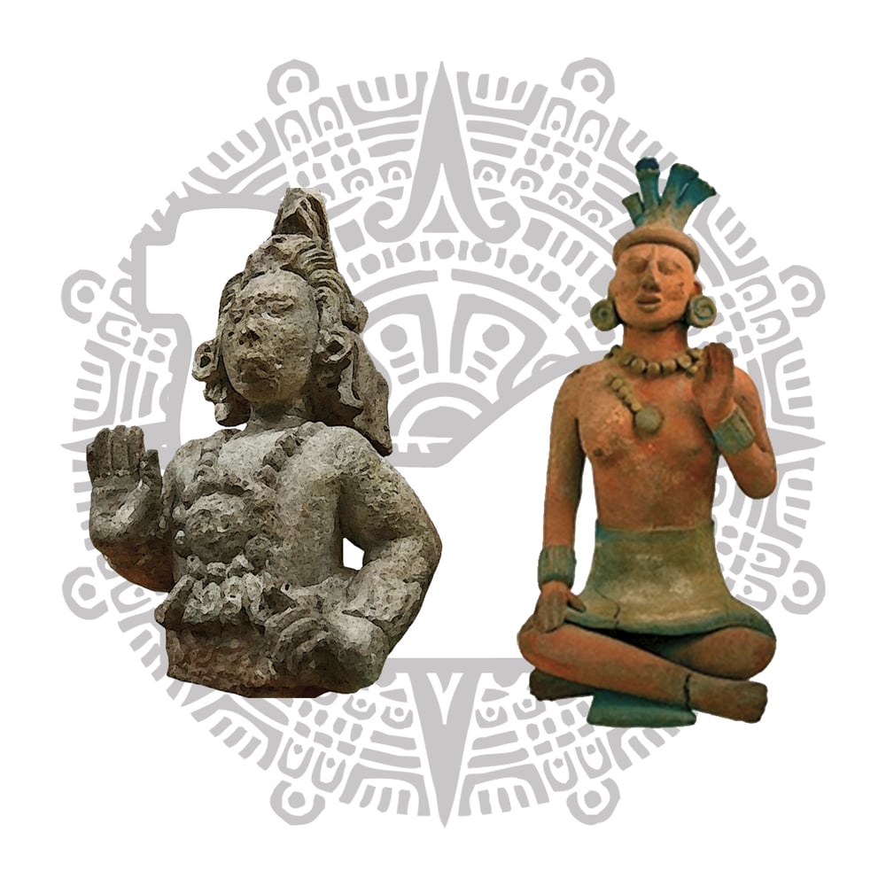 Gesto de Negación, escultura y figurilla mayas.