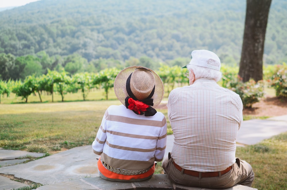 Grandparents enjoying the view at the grandsons wedding