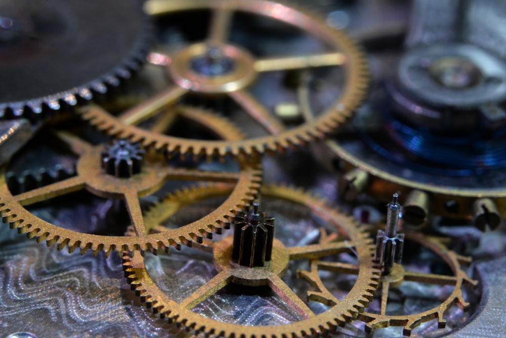 Gears from a pocket watch movement.