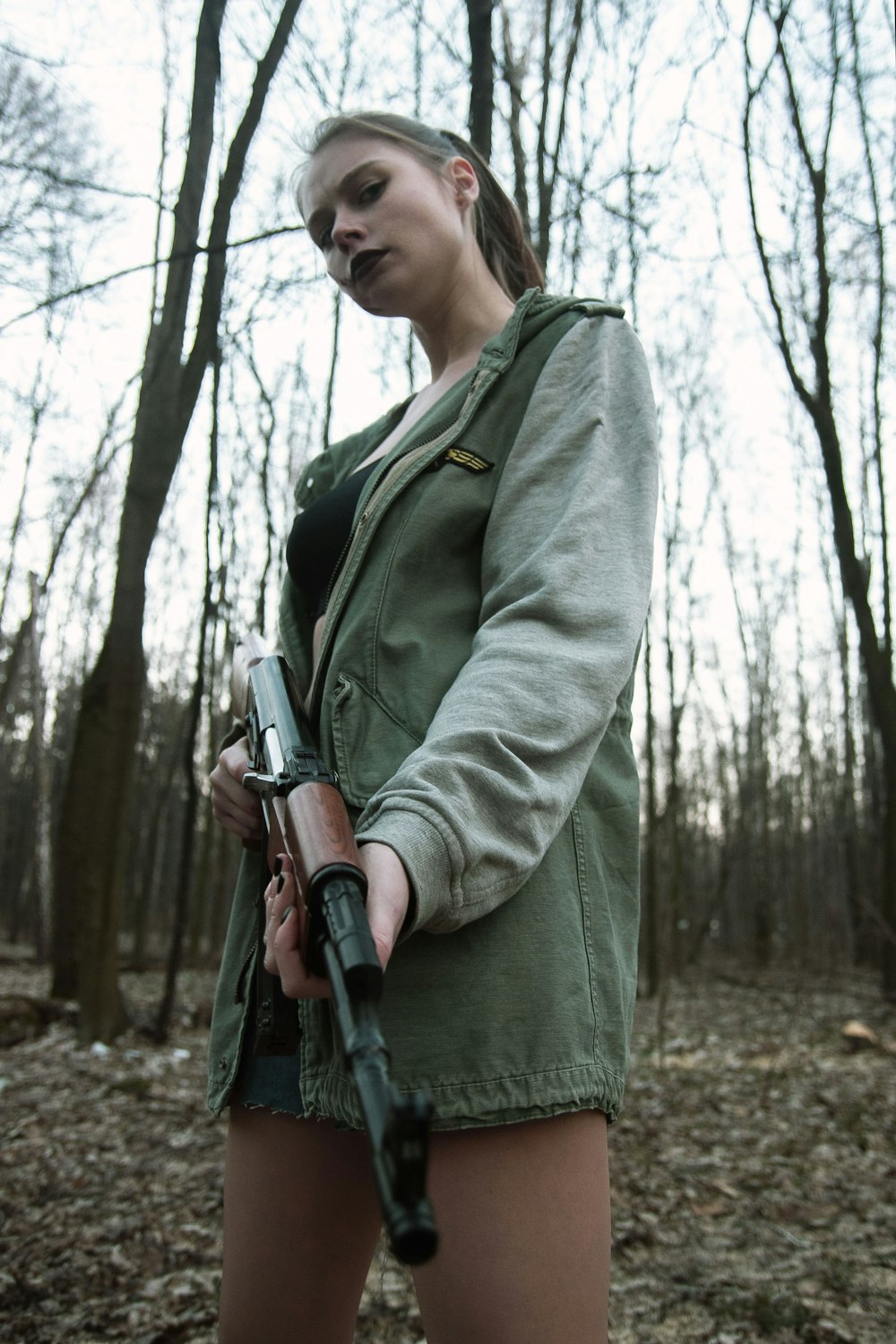 Army girl with ak-47