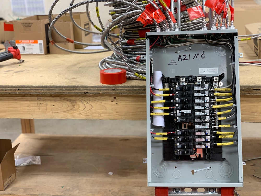 Prefabrication of an electrical panel with wires and breakers
