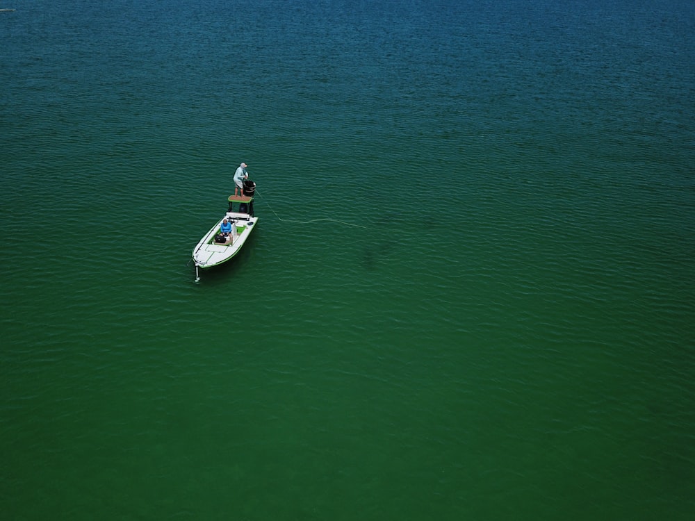 An aerial drone photo of Captain Russell Jacobs Tarpon fishing off Dunedin, Florida, Southern Shallows Fishing Guide, by Anita Denunzio.