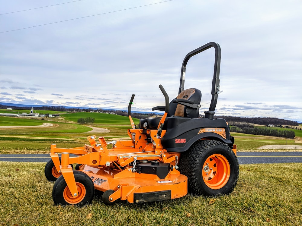 This is a new Scag Tiger Cat 2 commercial zero-turn mower. What a beautiful view in the background! At this scene, we were mowing a large graveyard set up on a hillside!