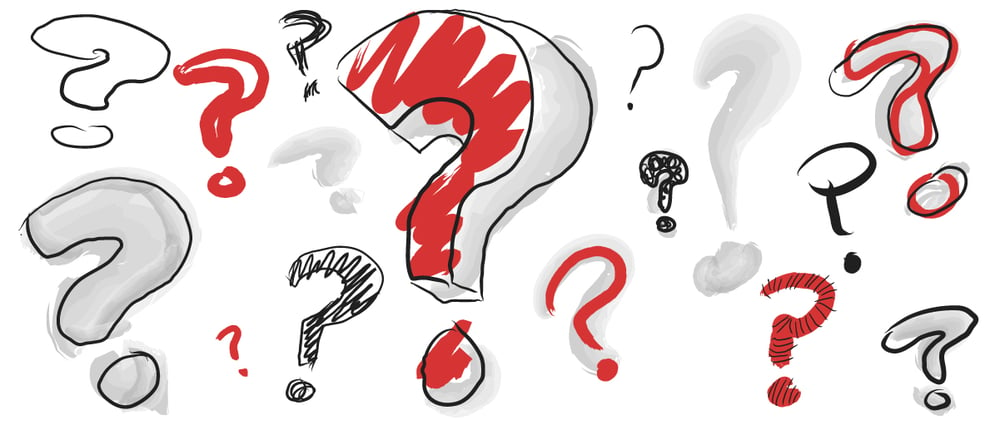 A variety of different looking question marks to illustrate frequently asked questions (FAQ)
