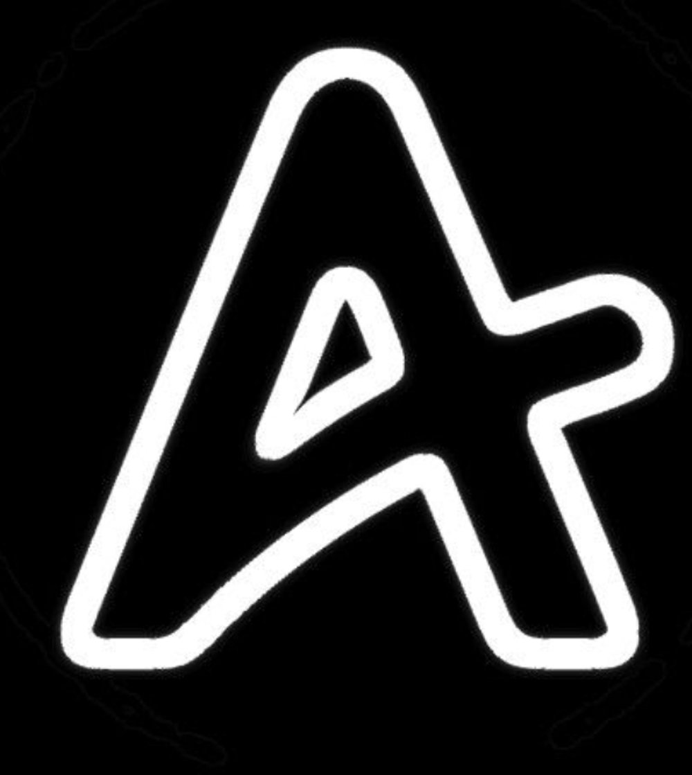 Image of an A in black and white representing the social media platform Amino.