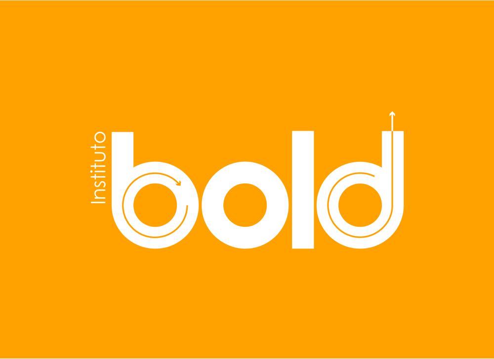 logotipo do instituto bold em fontes brancas sobre fundo laranja