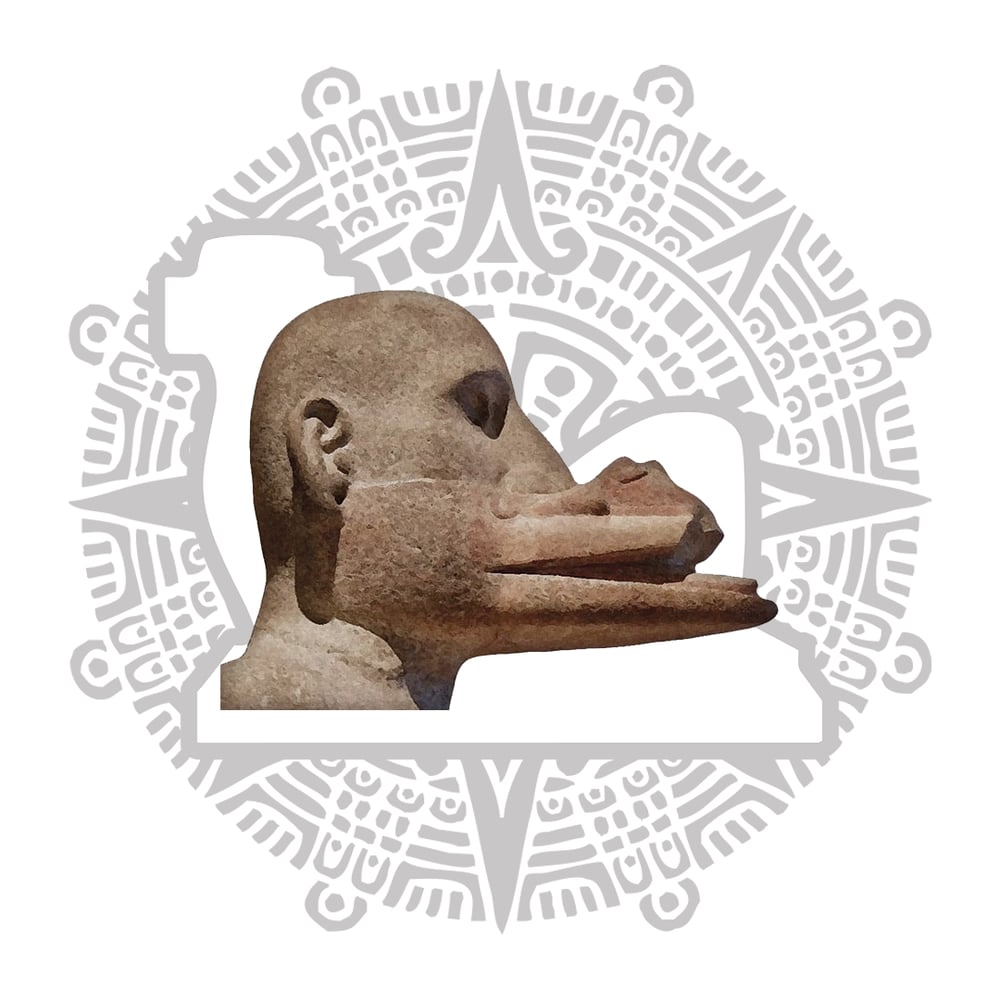El pico de ave como emblema del aliento, escultura mexica. 