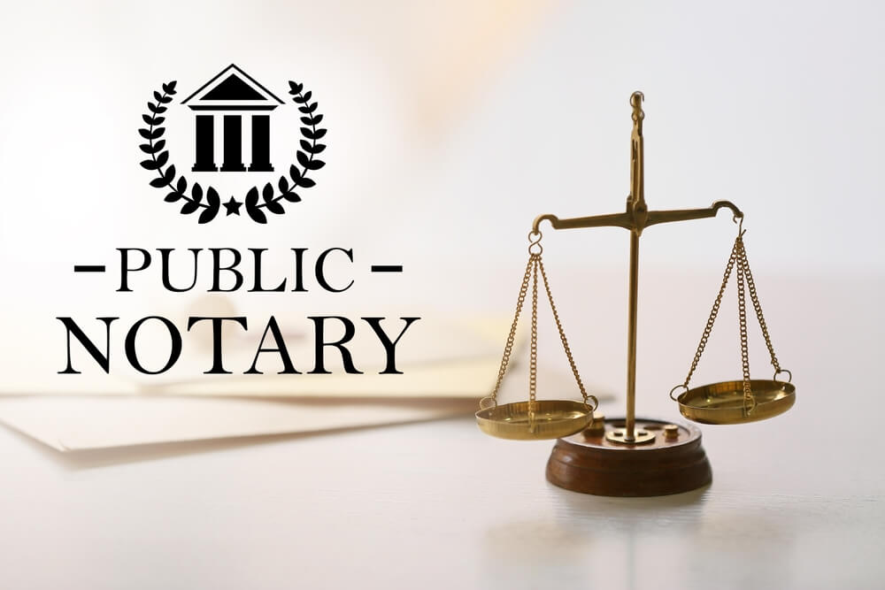 Notary putting a professional seal on a legal document
