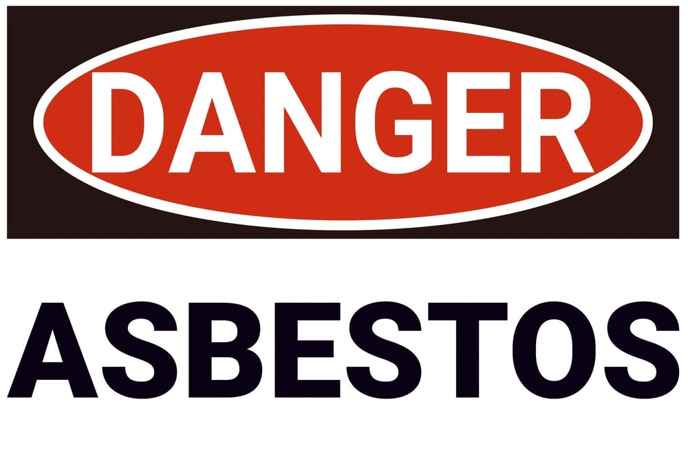 danger sign warning of the inhalation hazard associated with the disturbance of asbestos and release of fibres into the air